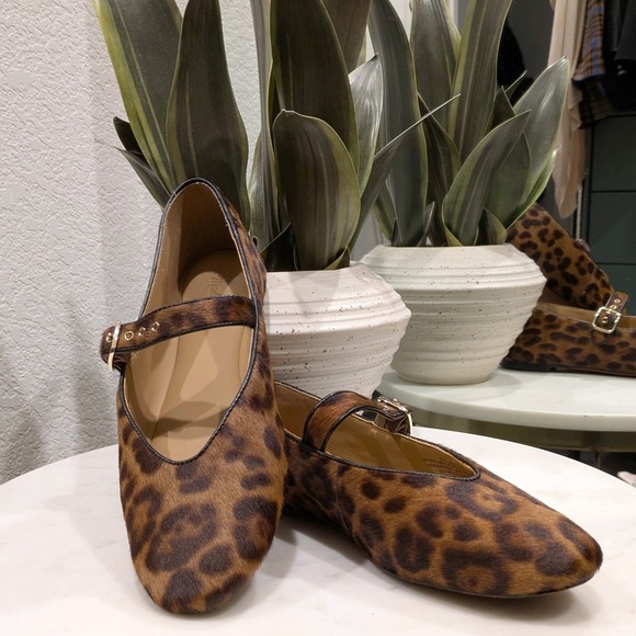 Madewell Shoes - Madewell Hera Ballet Flats Women 9 Leopard Real Calf Hair Buckle Mary Jane NT863